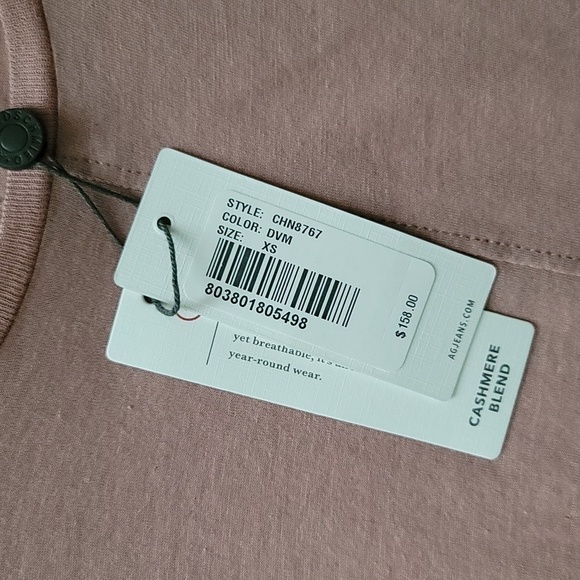 Adriano Goldschmied Blush Short-Sleeve Scoop Neck Cashmere Blend T-shirt-Size XS - Picture 9 of 11